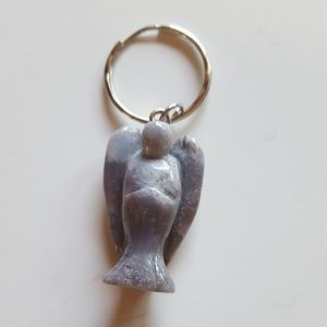 Stone Handcarved Angel Key Chain